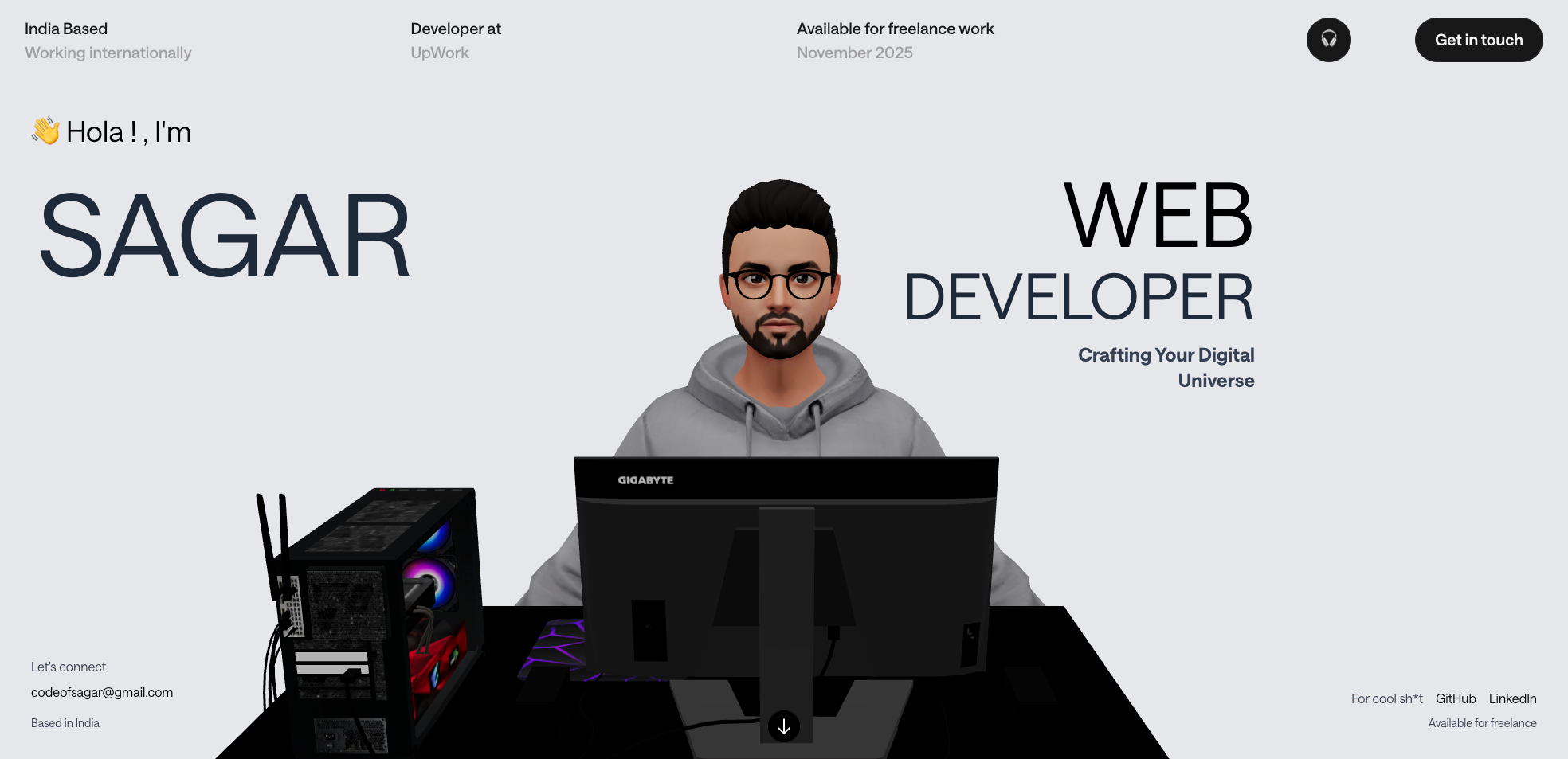 CodeofSagar: 3D Animated  Portfolio