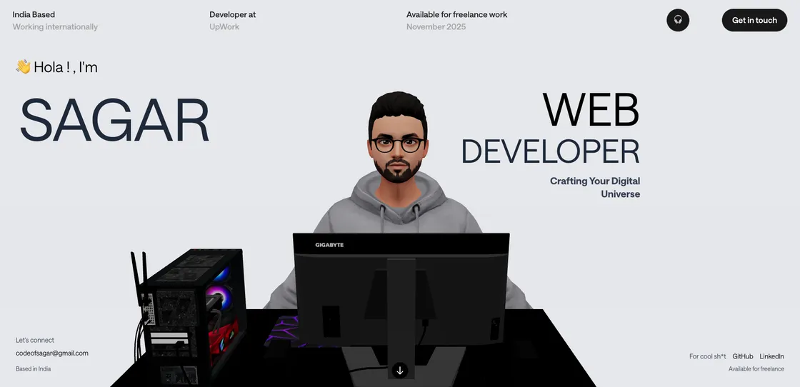 CodeofSagar: 3D Animated  Portfolio