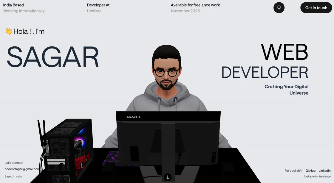 CodeofSagar: 3D Animated  Portfolio