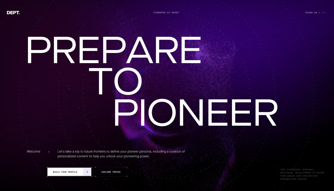 Prepare to Pioneer: Dogstudio's AI-Powered WebGL Personality Quiz