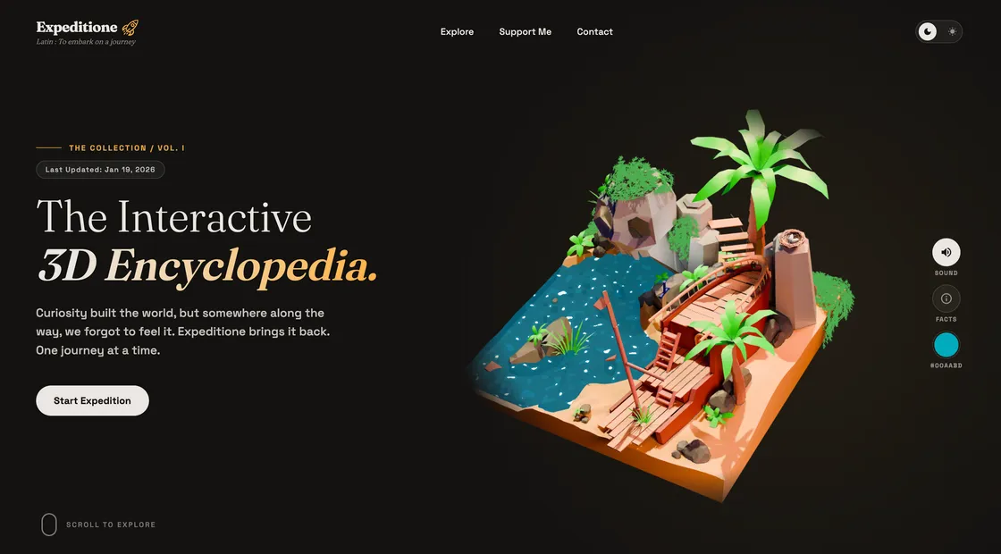Expeditione: A 1MB Landing Page and 4MB Educational Experience Built in Three.js