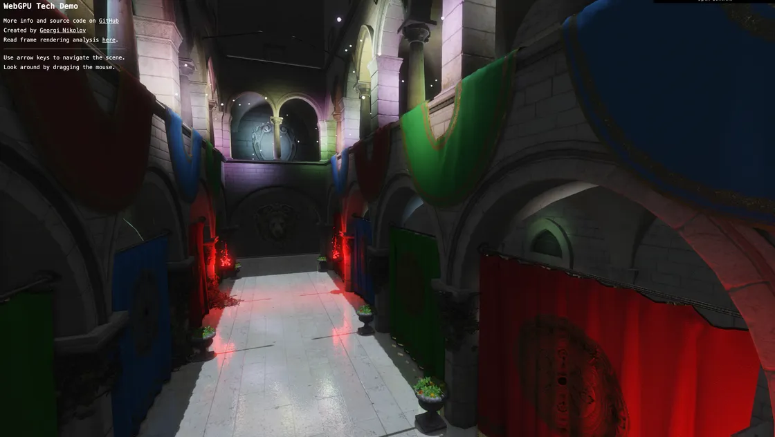 Deferred Rendering in WebGPU: Sponza with 400+ Compute-Driven Point Lights