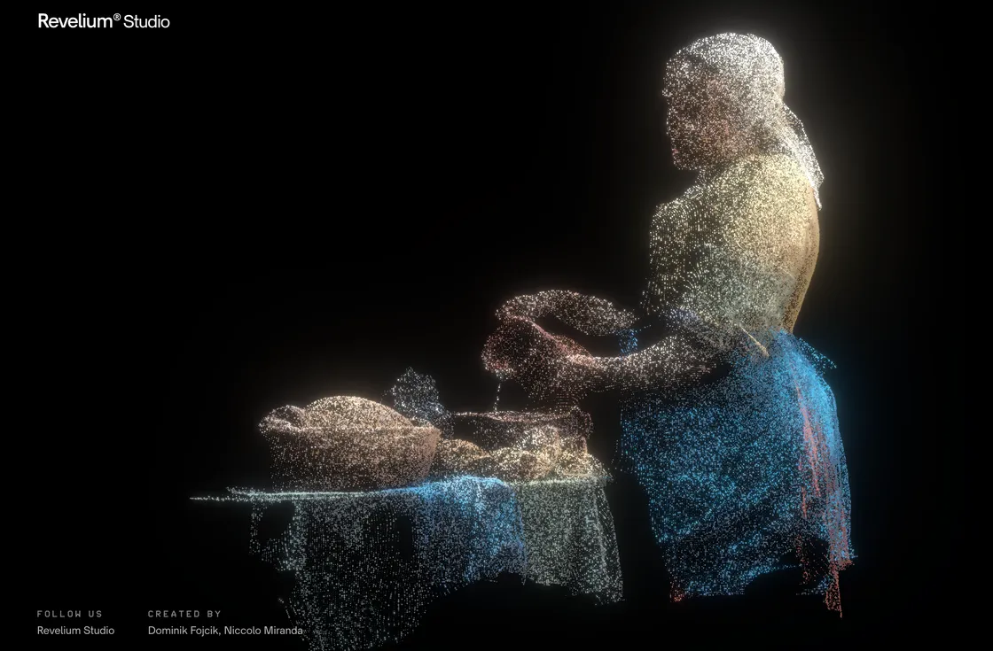 Vermeer's Milkmaid Dissolved into WebGPU Particles