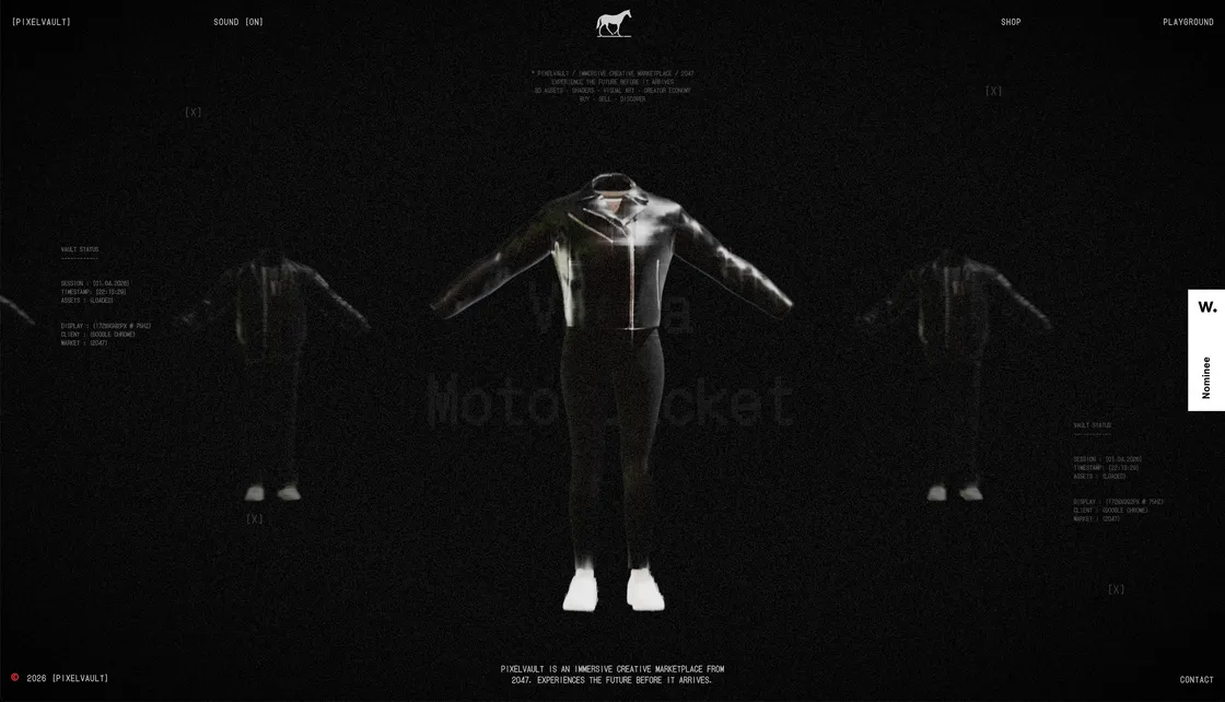 Pixel Vault: An Immersive Creative Marketplace from 2047